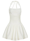 MQTIME  -  Women's White Cami Dress Elegant Fashion A-Line Mini Dress Casual Wear for Party Club Dating Graduation Sundress