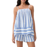 MQTIME  -  Women Y2k Aesthetic 2 Piece Outfits Sets Sexy Sleeveless Loose Cami Tops Wide Leg Shorts Loungewear Striped Summer Shorts Sets