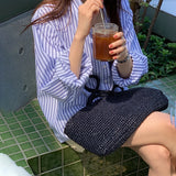 MQTIME  -  Korean Sle Women's Long Sve irt Inner Wear Base Layer Stripe Overlap Spring Autumn New Arrival Commute Top