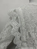 MQTIME  -  New Women's Sexy Hollow Out Long Sleeve Lace Shirt Top Temperament Commuting Female Fashion Elegant Translucent Blouses