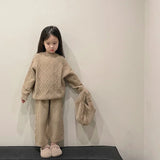 MQTIME  -  Autumn Clothing Set Brief Knit Pullover and Wide Leg Pants 2 PCs Girls Sweater Suit