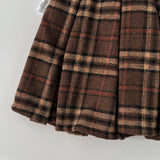 ﻿ MQTIME  -  New autumn baby clothing for 0-3 years old, fashionable brown plaid pleated skirt, cute   skirt