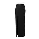 MQTIME  -  Woman Skirt Set Elegant Satin Cropped Blazer 2 Pieces Sets Skirts LadyLapel Single Button Jacket Spring New Fashion Clothes
