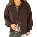 MQTIME  -  Autumn/Winter 2025 New Casual Simple Button-Down Long-Sleeved Jacket Sweater