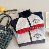 MQTIME  -  Spring Autumn Children Casual Jackets Clothes Boy Letter Long Sleeved Zipper Coats Girls Preppy Style Windbreaker Outerwear
