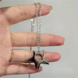 Mqtime Simple Trendy Star Hollow Choker Necklace Pendant Neck Jewelry Grunge Charm Accessories Women Men's Fashion Party Chain Necklace