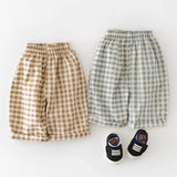 MQTIME  -  Spring New Baby Loose Trousers Cotton Toddler Girls Casual Pants Fashion Boys Plaid Wide Leg Pants Infant Clothes