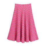  MQTIME  -  Vintage Printed High Waist Midi Skirts 2 Piece Sets For Women New V Neck Tied Short Top Holiday Summer Woman Outfits