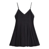  MQTIME  -  Women's Vintage Embroidery Off-Shoulder Mini Suspender Dress Summer Sexy Elegant Street Holiday Clothing