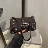 MQTIME  -  Retro Korean Y2K Harajuku Style Niche Rivets Underarm Bag Tote Bags Lipstick Wallet Storage Bag Women's Bags Purses Handbags