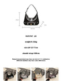  MQTIME  -  Shiny Stone Mini Handbag Crossbody Bag Shoulder Bags American Retro Big Wallet and Phone Storage Bag Woman Bags Purse