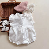 MQTIME  -  Summer Fashion Newborn Flower Fly Sleeve Bodysuit Cotton Cute Boy Girl Infant Floral Print Loose Onesie Baby Casual Clothes