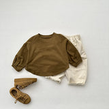MQTIME  -  Autumn New Children Long Sleeve T Shirts Solid Baby Boys Casual T Shirts Cotton Girls Loose Bottoming Tops Kids Clothes