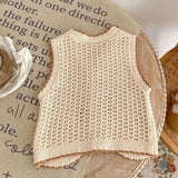 MQTIME  -  Spring and Autumn New Baby Clothing, 0-3year-old Female Baby, Embroidered Knitted Sweater, Vest Small Coat