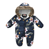 MQTIME  -30℃ Winter Infant Rompers Clothes New Kids Waterproof Hooded Girl Boy Overalls Ski Suit Baby Thick Warm Bodysuit Jacket