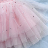 MQTIME  -  Baby Girl Princess Pearl Strap Layered Tutu Dress Child Vintage Vestido Party Wedding Pageant Birthday Baby Clothes 1-10Y