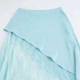 MQTIME  -  Women's Summer Lace Skirts Fashion See-through Hollow Irregular Skirts High Waist Elegant Party Outfits Women's Skirts