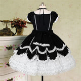 MQTIME  -  Sweet Japanese Lolita Style Summer Women Birthday Party Mini Dress Sexy Bowknot Bandage Cosplay Cute Kawaii Lace Ruffle Dresses