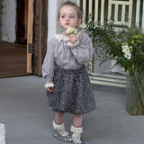 MQTIME  -  Children's Two-Piece Set Baby Toddler Girl Elastic Fluffy Tutu Skirts Kid Lace Spring Doll Collar Pullover Tops Shirt Blouse