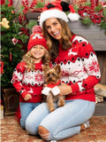 MQTIME  -  Women Kids Red Christmas Sweaters Casual Soft Jumpers Warm Thicken Matching Outfits Pullover Knitwear Xmas Family Look New