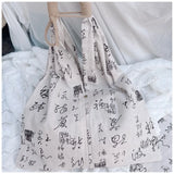 MQTIME  -  Large Capacity Canvas Handbag Women New Chinese Style White Shoulder Bag Purse Female Vintage Elegant Bolsos Aesthetic