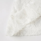  MQTIME  -  Women's White Lace Crop T-shirts with Front Knot & Bell Sleeves Sexy V-Neck See Through Floral Lace Tee Tops Casual Autumn Chic
