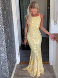 MQTIME  -  Embroidery Flower Fishtail Dress Women Spaghetti Strap Backless Sleeveless Zipper Holiday Party Dresses 2025 Summer Chic Robe