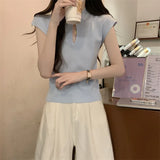 MQTIME  -  2024 Summer New Ice Silk Knitwear Women's Chinese Style Slim Fit Retro Short sleeved T-shirt Top Women