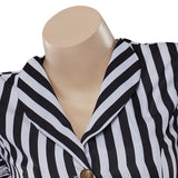 MQTIME  -   Halloween Costume Women Gothic Steampunk Coat Striped Lapel Collar Jacket Victorian Punk V Neck Flying Sleeve Jacket Tops Daily