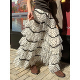 MQTIME  -  Polka Layered Mesh Cake Skirt for Women's Autumn and Winter New High Waisted A-line Fluffy Half Skirt