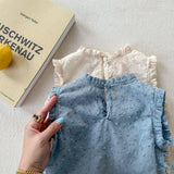 MQTIME  -  New Summer Toddlers Girls Ruched Blouses Sleeveless Tops Korean Style Baby Kids Cute Shirts