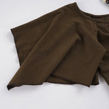  MQTIME  -  American Vintage Solid Beading Halter Short Sleeve All Match Slim-waist Top Female