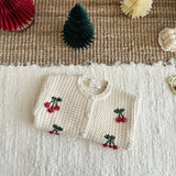 MQTIME  -  New Winter Baby Girls Christmas Sweaters Cherry Embroidery Kids Cardigan Coats Children Cute Knitted Sweater