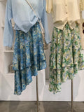 MQTIME  -  Summer Vacation Irregular Flower Print High Waist A-LINE Patchwork Fashion Skirts