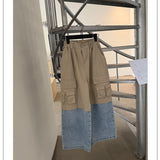 MQTIME  -  Pants Spring and Summer New Childrens Clothing Korean Boys and Girls Fashionable Retro Two-section Splicing Cargo Pants