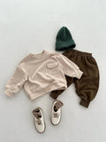  MQTIME  -  Autumn New Children Long Sleeve Sweatshirt Solid Boys Girls Cotton Loose Pullover Kids Casual Pocket Tops Baby Clothes