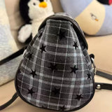  MQTIME  -  Y2k Gothic Flap Shoulder Bag Women Large Capacity Buckle Design Preppy Casual Commuter Underarm Bowling Bag Pu Leather Hanbag