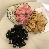 Mqtime  Korean Retro Wrinkle Chiffon Scrunchies for Women Girls Sweet Temperament Fashion Exaggerated Hair Band Hair Accessories