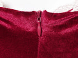 MQTIME  -  French autumn and winter velvet camisole dress wine red puffy dress waist cinching sweet ballet style dress birthday gown
