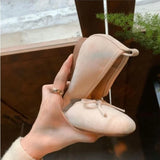 MQTIME  -  New Autumn Women Ballet Flat Shoes Fashion Suede Shallow Butterfly-Knot Ladies Outdoor Comfort Soft Sole Mary Jane Shoes