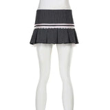 MQTIME  -  Vintage Black Plaid Stripe Pleated Skirt with Lace Bow Kawaii Skirts @E-girl 00s Fairycore 2000s Grunge Aesthetics Korean Cloth