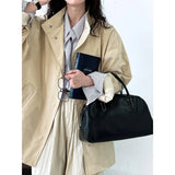MQTIME  -  High-quality Oversized Stand-collar Trench Coat for Women, Lazy Style Minimalist Outerwear