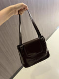 MQTIME  -  Retro Commuter Large Capaci Oil Wax Leather Underarm Tote Bag Women New Simple Versatile Single oulder Bag