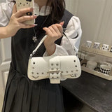 MQTIME  -  Retro Korean Y2K Harajuku Style Niche Rivets Underarm Bag Tote Bags Lipstick Wallet Storage Bag Women's Bags Purses Handbags
