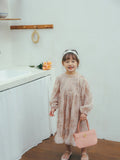 MQTIME  -  New Spring Baby Girls Pink Princess Dresses Sequins Puff Sleeve Ball Gown Children Birthday Party Dress