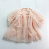 MQTIME  -  Spring Children Princess Dresses Lantern Sleeve Floral Embroidery Baby Girls Birthday Party Ball Gown Dress