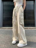 MQTIME  - Vintage High Waist Straight Casual Cargo Pants Women Autumn Streetwear korean Pocket Hiphop Baggy Pants