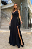 MQTIME  -  Summer Women Party Dress High Waist Cross V-neck Bowknot Strap X-long Evening Dress Female Side Split Elegant Lady Maxi Dresses