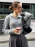 MQTIME  -  Casual O-neck Knitted Cardigan Women Slim Buttons Short Coat Female 2025 Autumn Winter Elastic Waist Solid Lady Soft Sweater