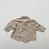  MQTIME  -  Autumn New Children Long Sleeve Shirts Cotton Boys Lapel Striped Shirts Fashion Baby Girls Casual Shirts Kids Clothes